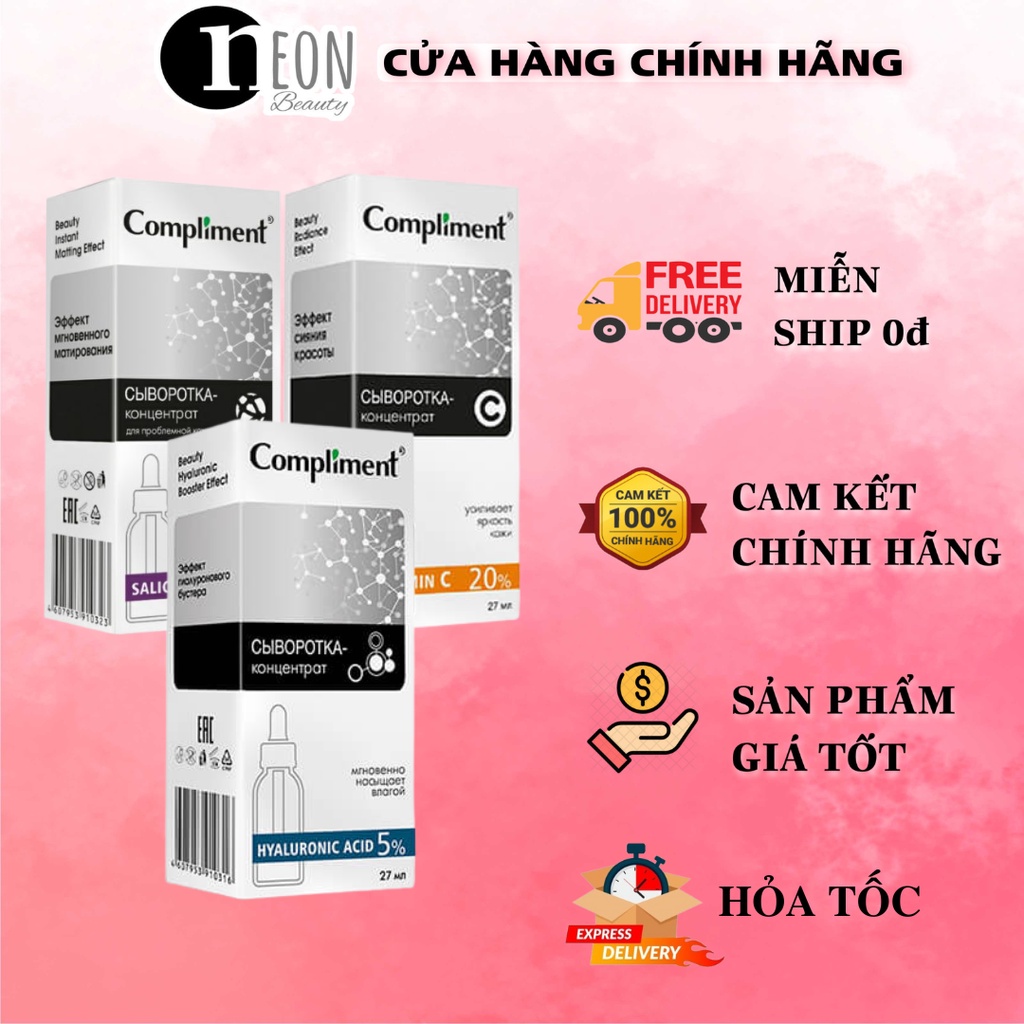 Serum Compliment 2% BHA làm sạch sâu, giảm mụn, se lỗ chân lông, kiềm dầu cho da dầu mụn - NEON BEAUTY