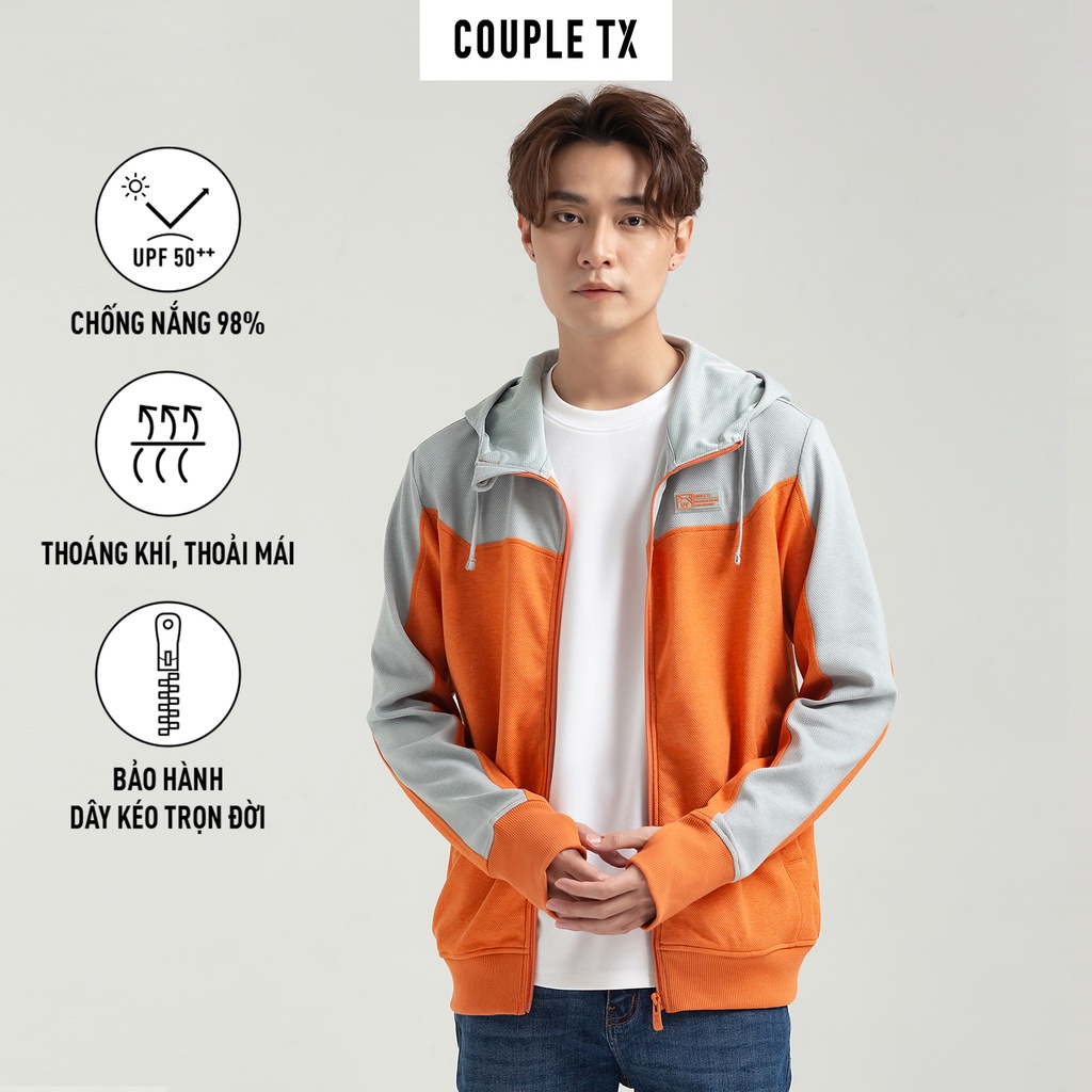 Áo khoác UV chống nắng nam Couple TX vải đốm rã phối màu MOK 1027 - Ảnh 2
