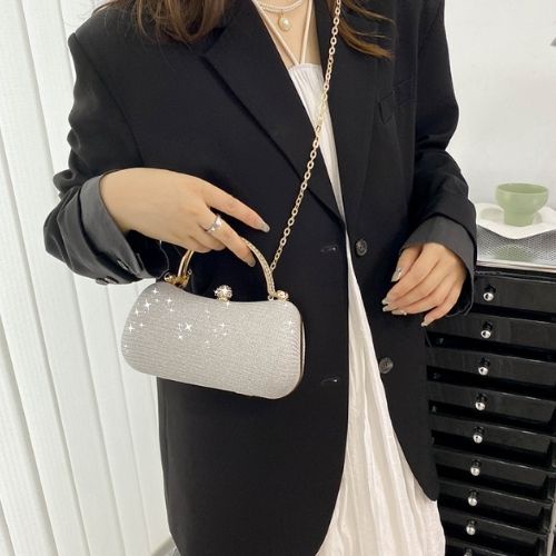 Túi Xách Nữ Cầm Tay Tiểu Thư Sang Trọng Đi Dự Tiệc Cưới Kim Sa Lấp Lánh Đẹp - Ảnh 3