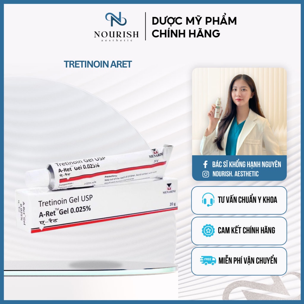 Tretinoin Gel USP Aret Menarini Giảm Mụn Chống Lão Hóa Da