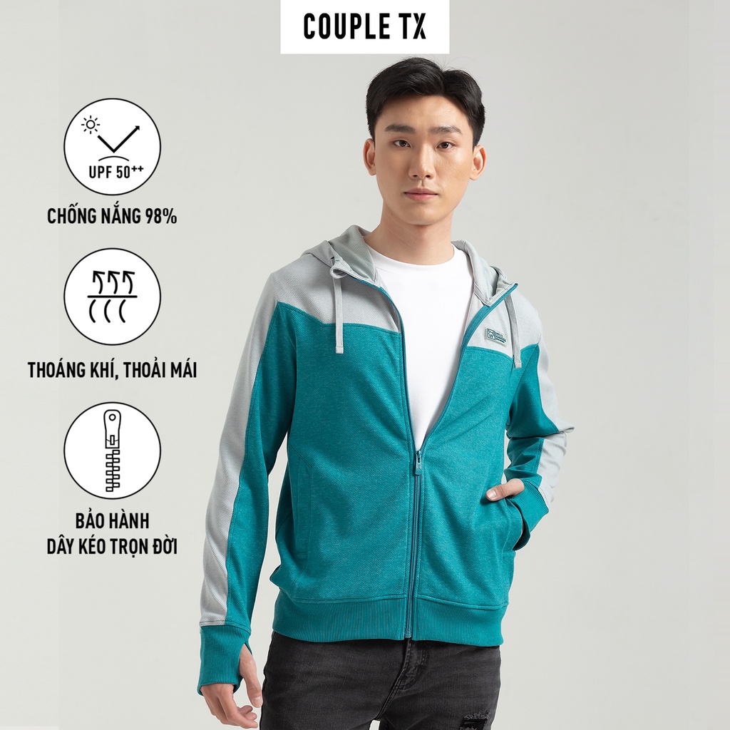 Áo khoác UV chống nắng nam Couple TX vải đốm rã phối màu MOK 1027