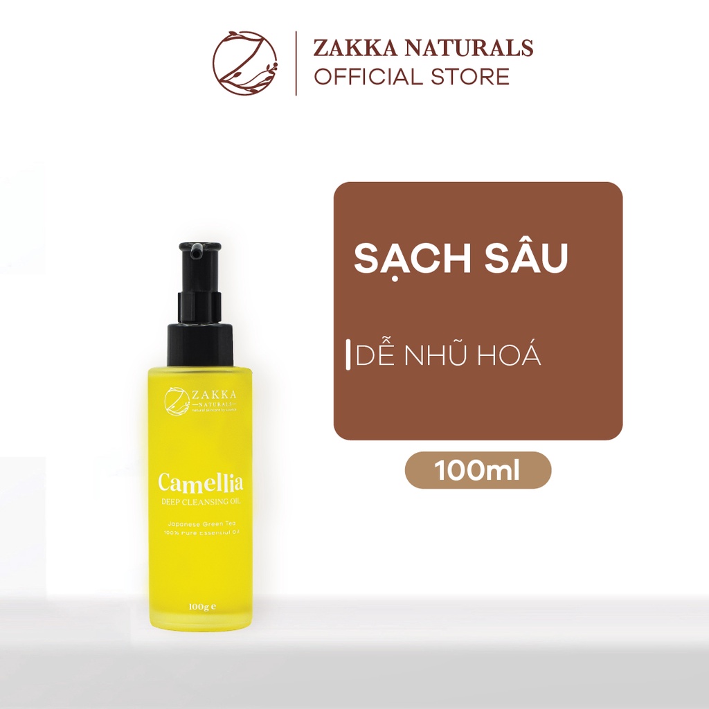Dầu Tẩy Trang Zakka Naturals Làm Sạch Sâu, Dưỡng Ẩm, Chống Lão Hóa Camellia Deep Cleansing Oil 100ml