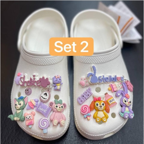 Set JIbbitz Phối Dép Crocs. Mẫu Mã Trend Xinh Xắn Đáng Yêu - Sauvuive