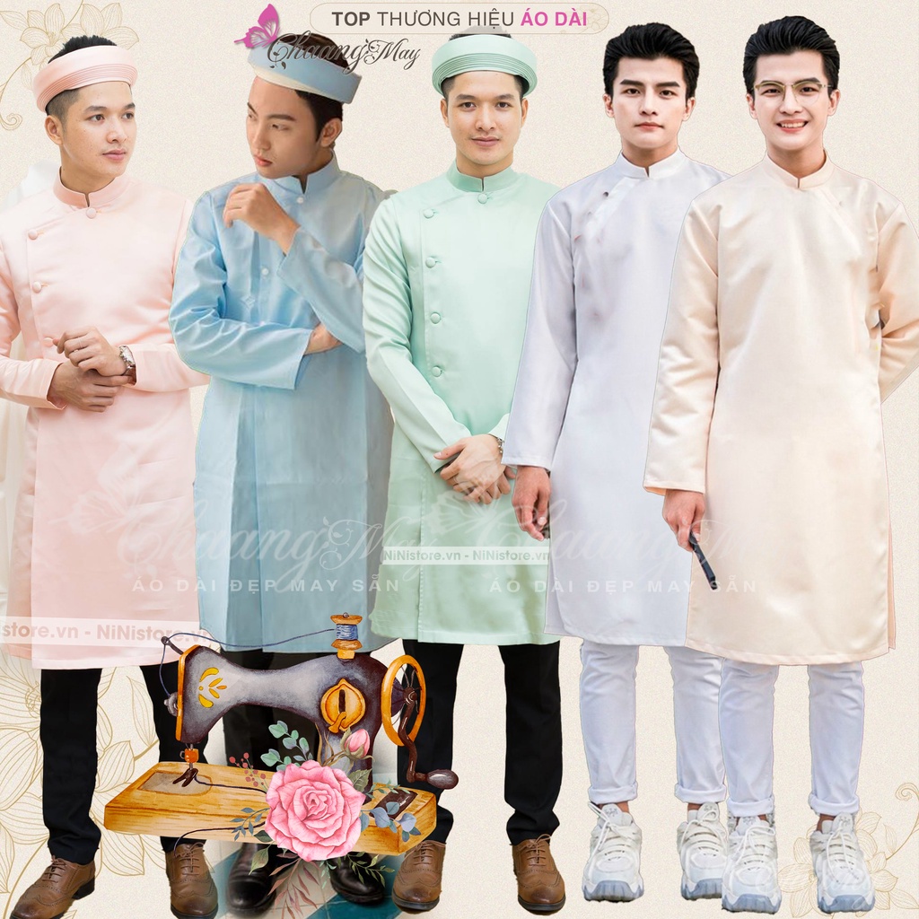 Áo dài nam cách tân form vestton Chaang May - Sự kết hợp giữa dáng áo truyền thống và phong cách hiện đại, phù hợp cho các dịp đặc biệt như cưới hỏi, lễ tết - ADC135