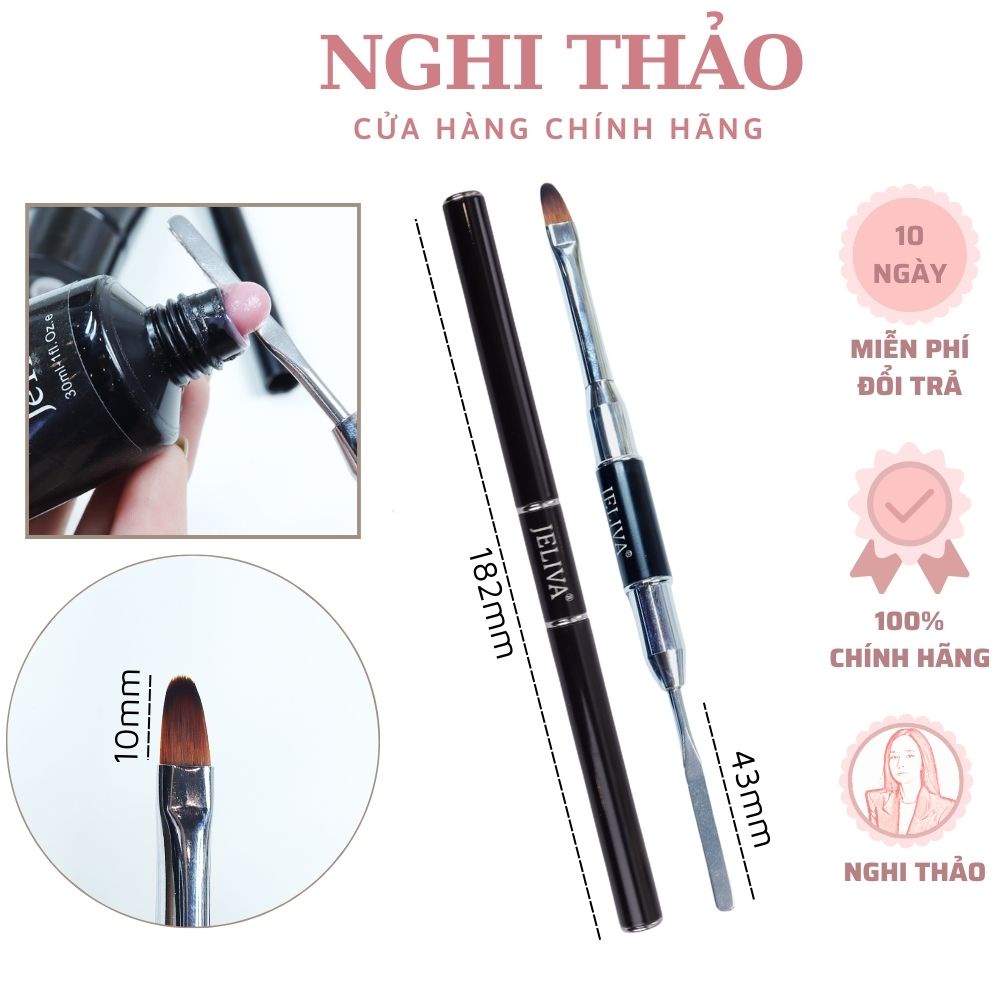 Cọ đắp gel JELIVA đa năng với 2 đầu sử dụng
