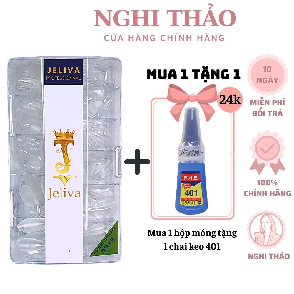 Móng úp tay nhám JELIVA A hộp 500 móng