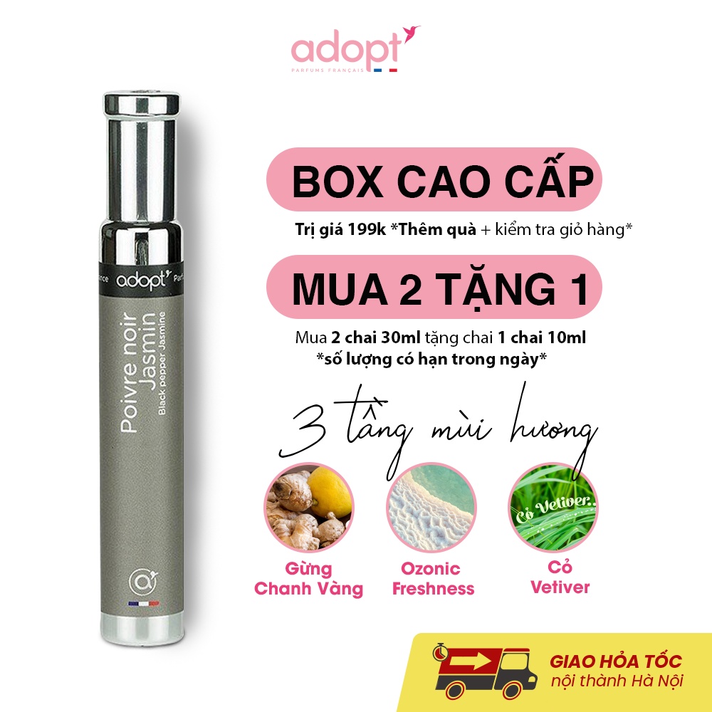 Nước hoa nam Adopt cao cấp tinh dầu thơm chính hãng Pháp phong cách trẻ trung nam tính lưu hương đến 12 tiềng JM