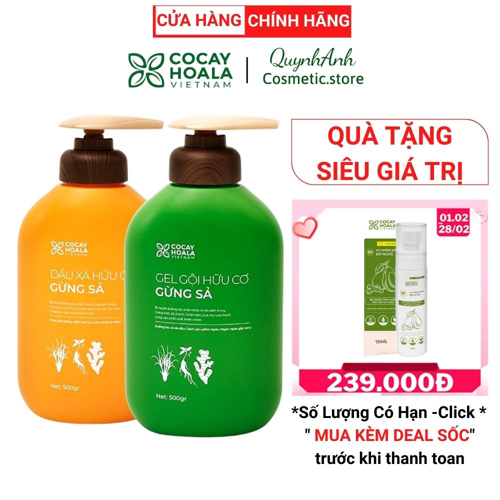 Bộ Combo Cặp Dầu Gội Xả Gừng Sả Thảo Dược Thiên Nhiên Cao Cấp Cỏ Cây Hoa Lá Chính Hãng Sạch Gầu Chống Bết Tóc Dầu