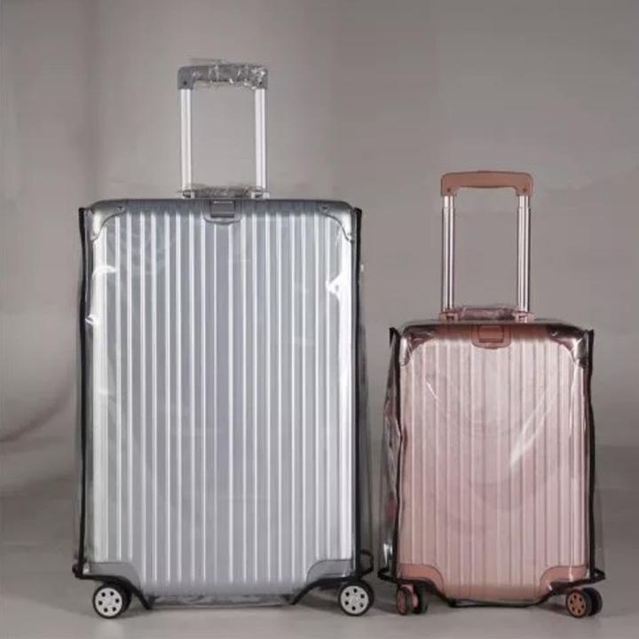 Bao trùm bọc vali nhựa Trong suốt Viền đen 6 size EV1 Shalla