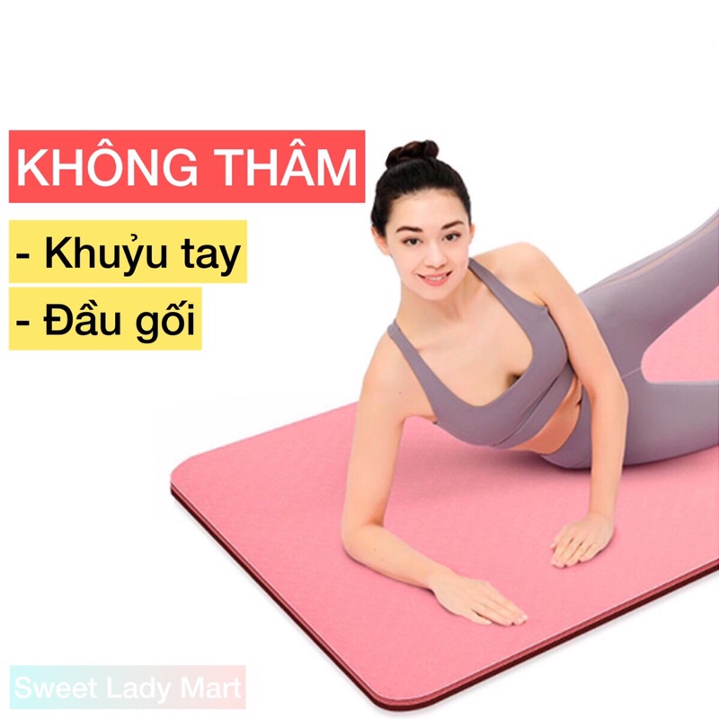 Thảm Tập Yoga 8mm Cao Su Non TPE Cao Cấp - Tập Gym, Tập Thể Dục - Rộng 61cm, Dài 183cm