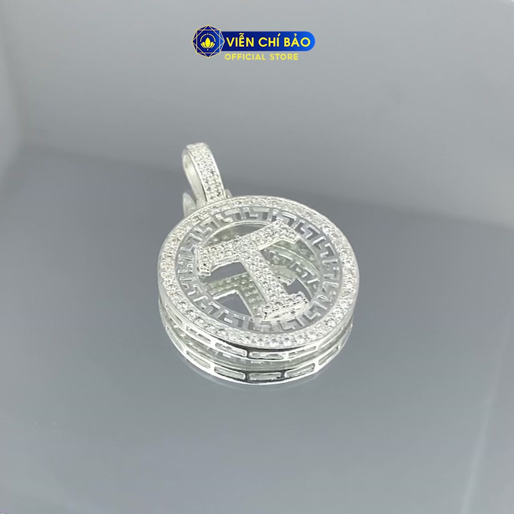 Mặt dây chuyền bạc nam chữ cái theo tên chất liệu bạc 925 thời trang phụ kiện trang sức nam Viễn Chí Bảo M300514 - Ảnh 2