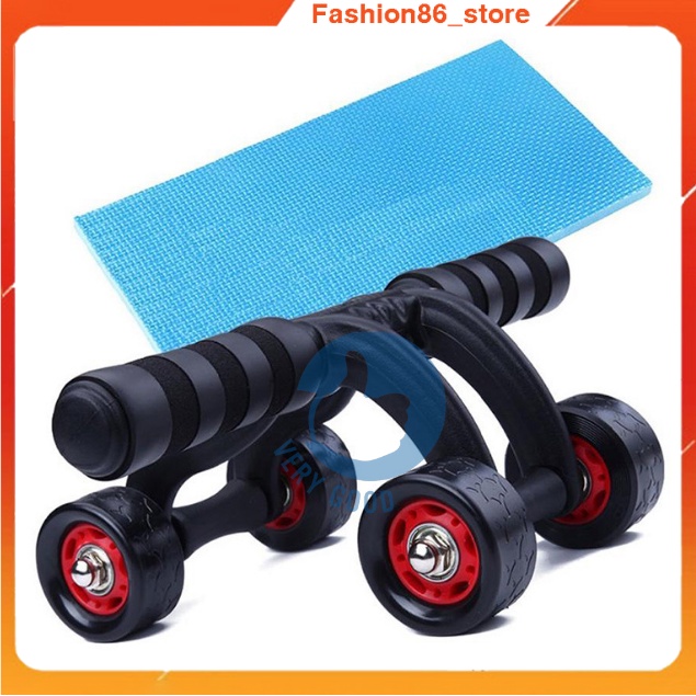 Con lăn dụng cụ máy lăng tập cơ bụng 4 bánh xe đa năng cỡ lớn cao cấp tặng kèm thảm lót gối phù hợp tập thể thao tại nhà