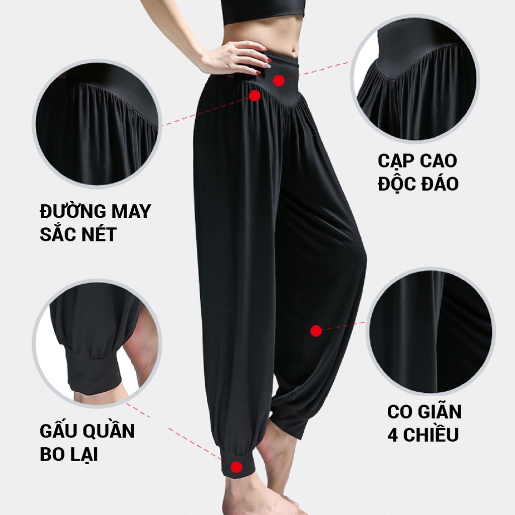 Quần alibaba nữ tập yoga, múa zumba, tập gym co giãn 4 chiều thoáng mát