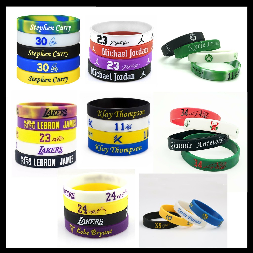 Vòng tay NBA silicone vòng tay bóng rổ cao su phản quang Michael Jordan Stephen Curry