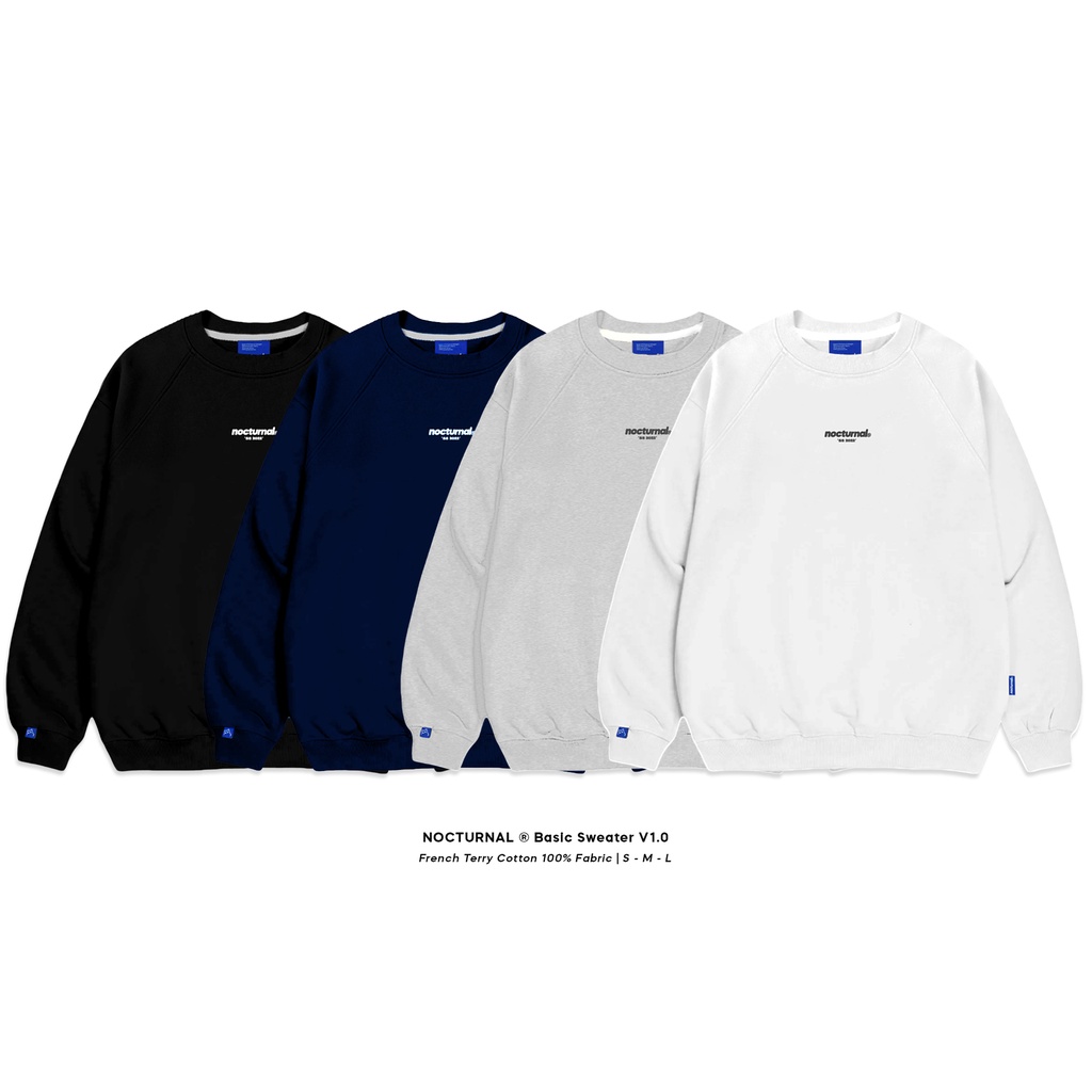 Áo Sweater NOCTURNAL Basic Sweater V1.0 Nỉ Chân Cua Cotton 100% Unisex Local Brand