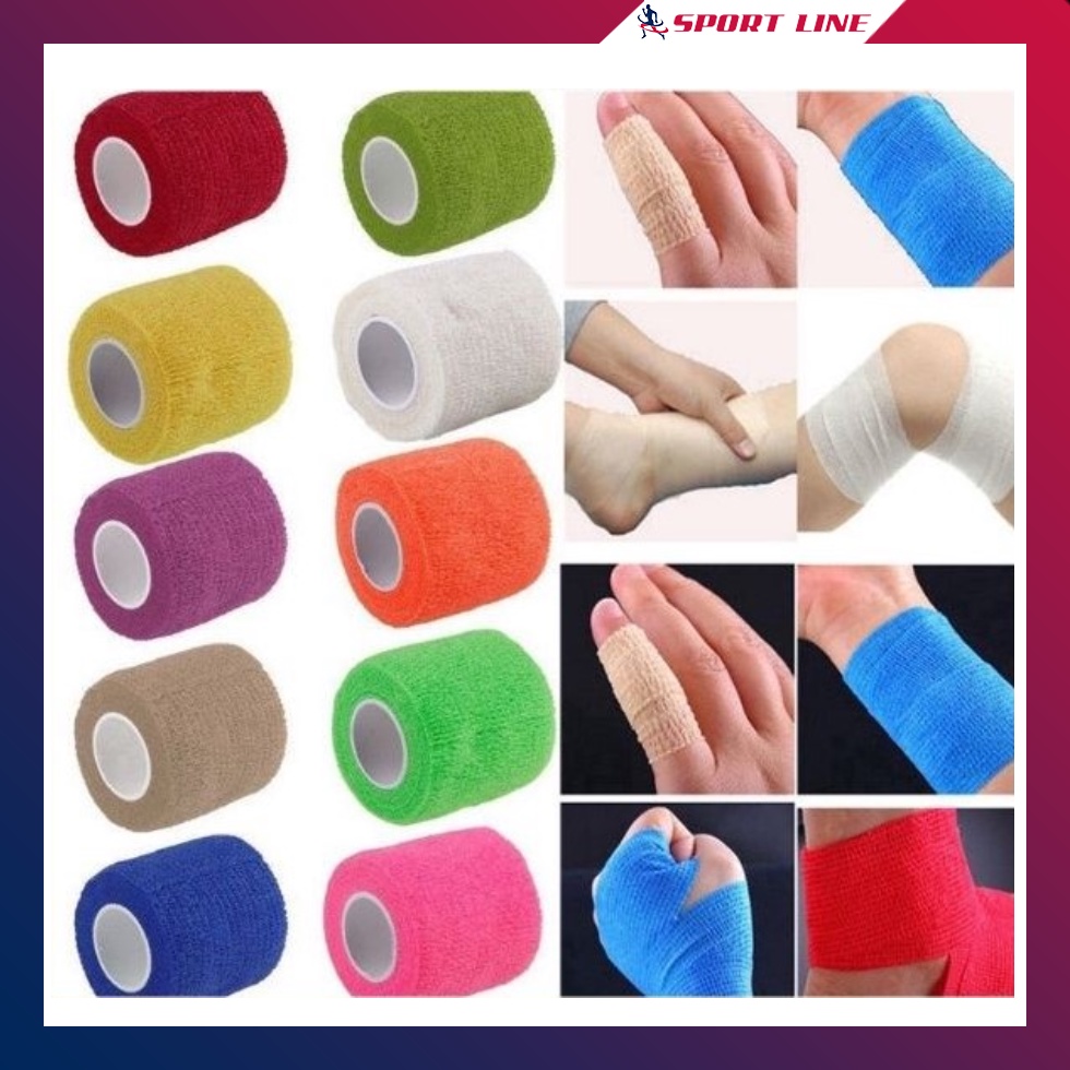 Băng keo thể thao đá bóng cuốn cổ chân cổ tay cao su non vải hỗ trợ thi đấu và tập luyện