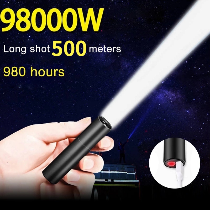 Đèn Pin Led Mini Siêu Sáng Sạc Usb Bỏ Túi Tiện Dụng