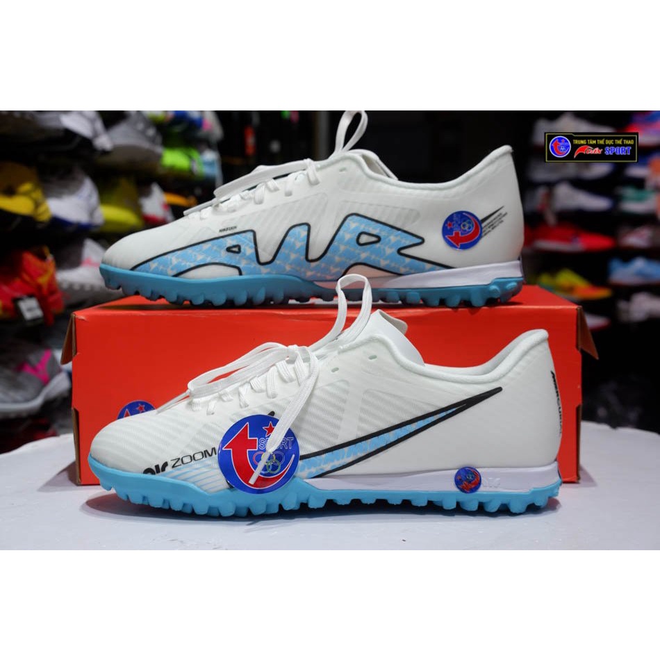 Giày đá bóng Mercurial Vapor- 15 Academy pro tf bản cao cấp - trắng xanh