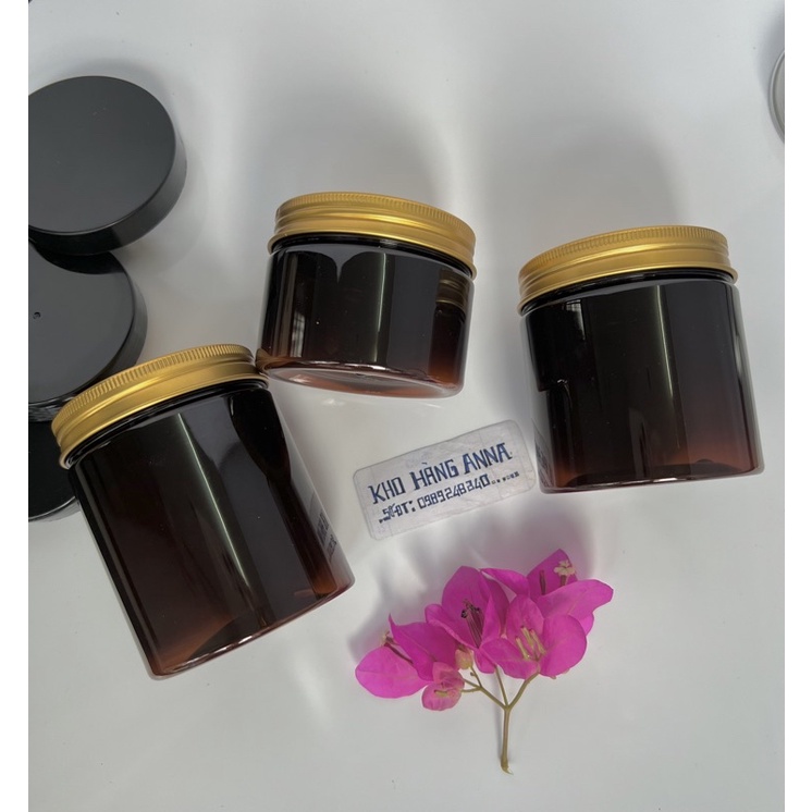 HỦ NHỰA CAO CẤP CHIẾT MỸ PHẨM 100gr / 200gr - Hủ Nâu nắp nhôm vàng / nhôm bạc - Lọ nhựa trong suốt đựng kem