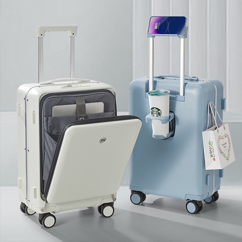 Vali kéo du lịch unisex size 18 20 có cổng sạc USB, ngăn đựng latop riêng biệt mẫu 2026, vali cao cấp có khay đựng nước