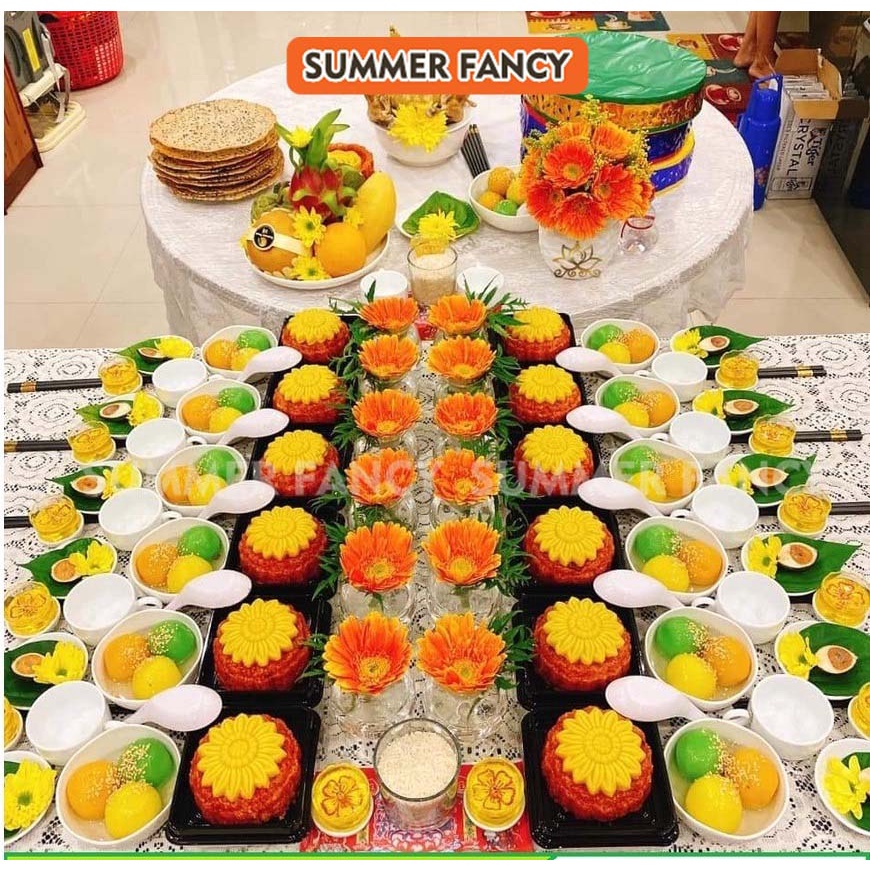 12,13 hộp bát, cốc, dĩa, muỗng, ly nhựa làm mâm cúng thôi nôi, đầy tháng cho bé, nhựa dùng 1 lần - Plastic, Paper bowl - Ảnh 2