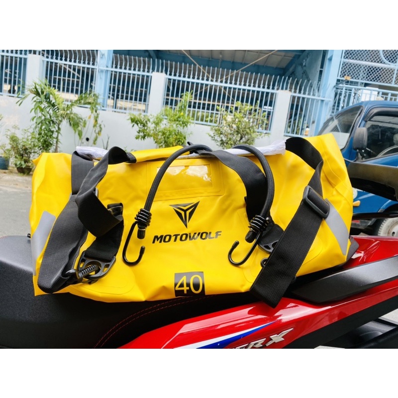 Túi chống Nước MotoWolf màu vàng , đen, 40L , 66L - Ảnh 2