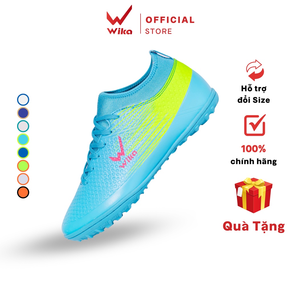 Giày Đá Bóng Wika Flash Chính Hãng Da Phủ Pu Cao Cấp Chống Bong Tróc, Đế Mềm Dẻo, Đinh Bám Sân