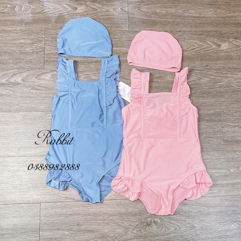 Set 2 món bơi nơ lưng kèm mũ
