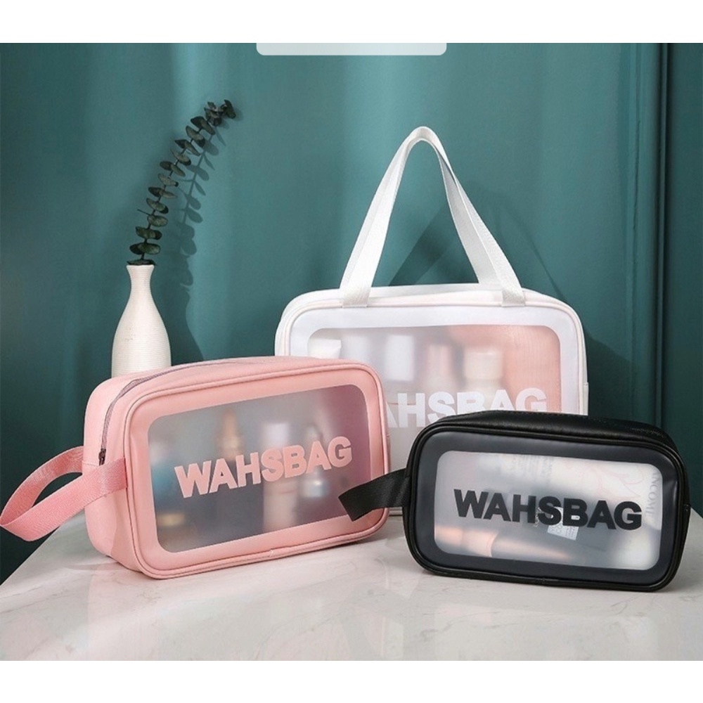 Túi đựng mỹ phẩm, đồ trang điểm đi du lịch cá nhân washbag trong suốt có khóa kéo, chống thấm nước 88249