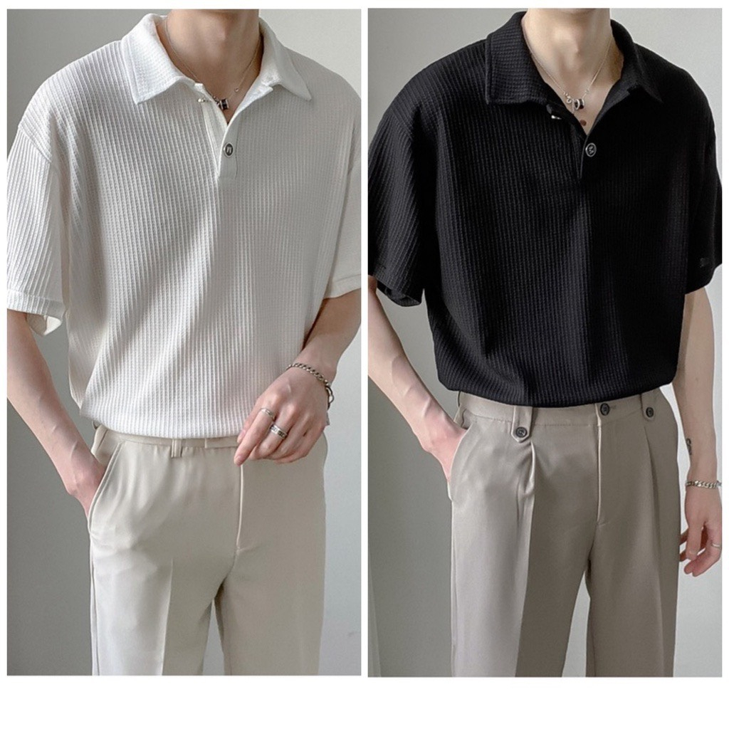 Áo polo nam nữ, áo thun polo cổ bẻ, phông có cổ basic from rộng chất liệu tổ ong cao cấp