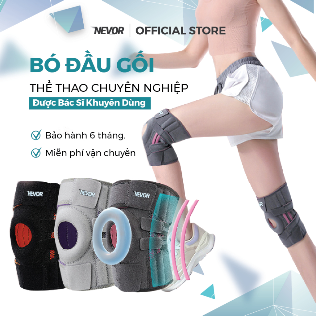 Bó Gối Nevor Cao Cấp BDG12 Hỗ Trợ, Bảo Vệ Và Phòng Tránh Chấn Thương Khi Đá Bóng, Tập Gym, Và Các Môn Thể Thao Khác.