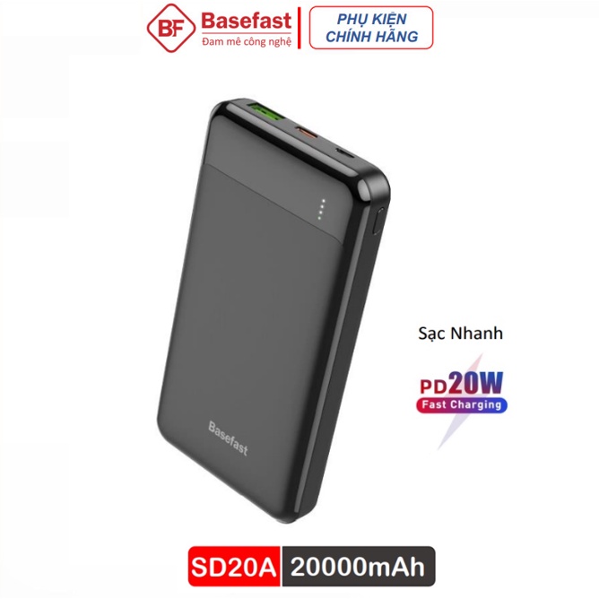 Sạc dự phòng 20000mAh sạc nhanh 20W Chính hãng Basefast - Pin chống cháy nổ , bảo hành 12 tháng - Ảnh 2