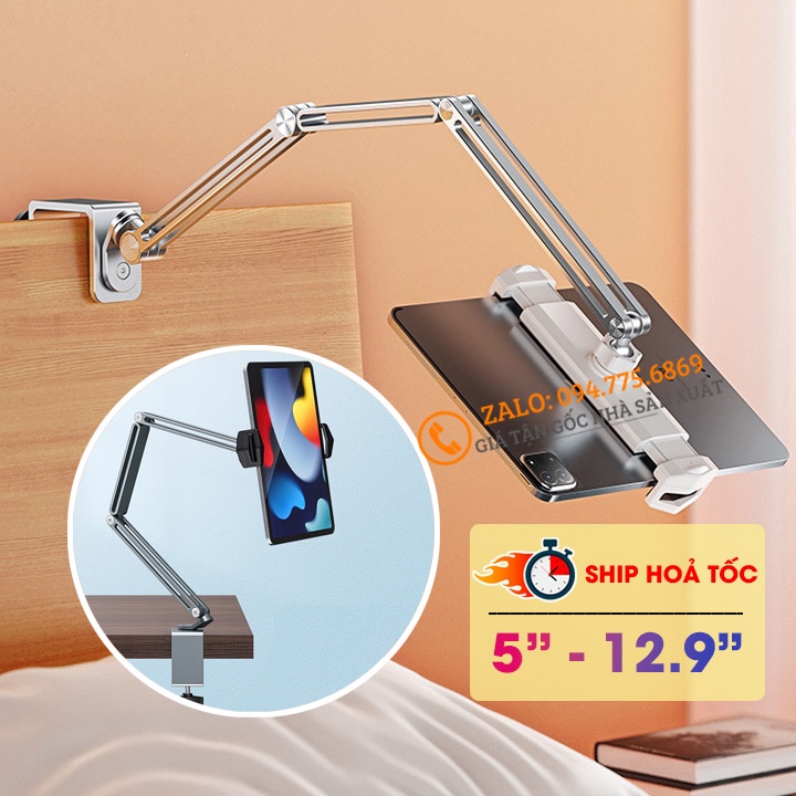 P67 - Tay Arm nâng, tay nâng máy tính bảng ErgoTek I-99 / I-89 Kiêm giá đỡ kẹp giữ Điện thoại - Kindle P60 Plus