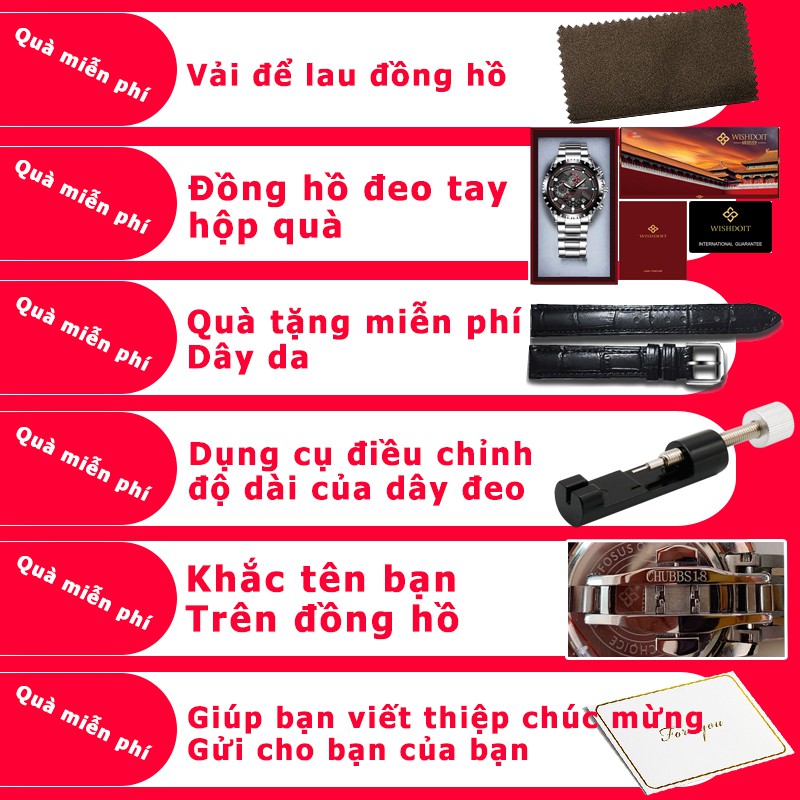 Đồng hồ đeo tay WISHDOIT máy thạch anh dây da phong cách doanh nhân thời trang đơn giản dành cho cặp đôi