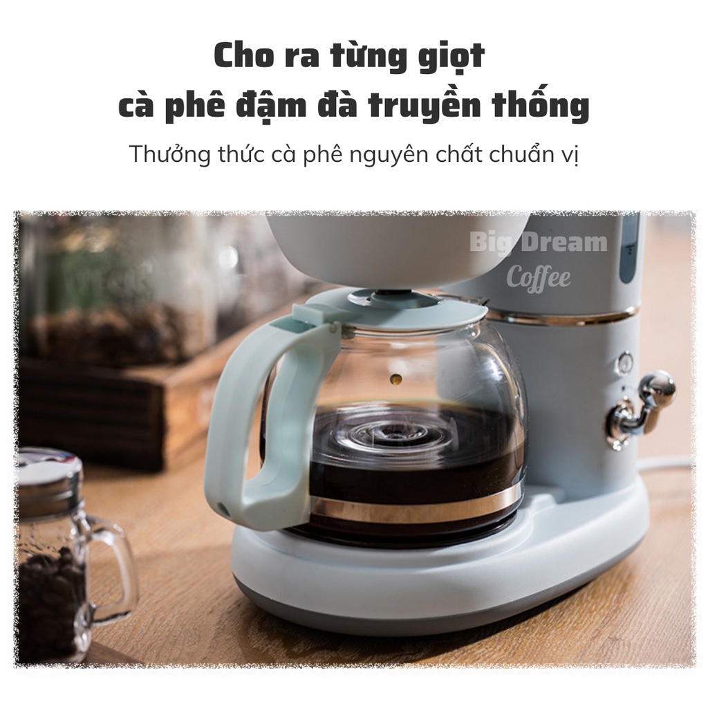 Máy pha cà phê, trà mini tự động BEAR KFJ-A06K1, công suất 550W, dùng pha cafe/coffee Espresso, BH 12th