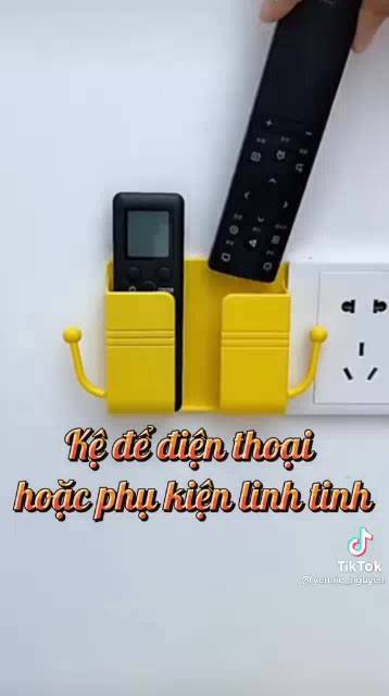 Kệ Dán Tường Để Điện Thoại Điều Khiển Thông Minh Có Móc Treo - Ảnh 2