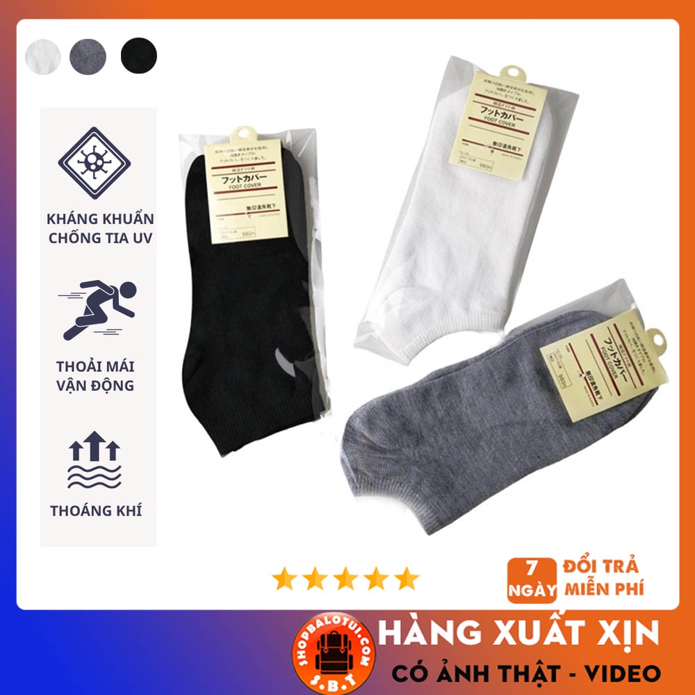 Combo 3 Tất Vớ Nam Nữ Cổ Ngắn Cao Cấp chất cotton spandex mềm mịn thấm hút mồ hôi tối đa - shopbalotui