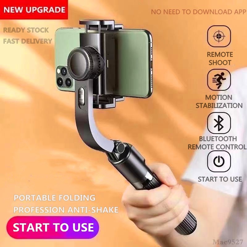 ????Tay Cầm Chống Rung Điện Tử Gimbal Q08 Có Bluetooth - Gimbal Điện Thoại Chống Rung - Có Chân Đỡ Tự Đứng-NBL08