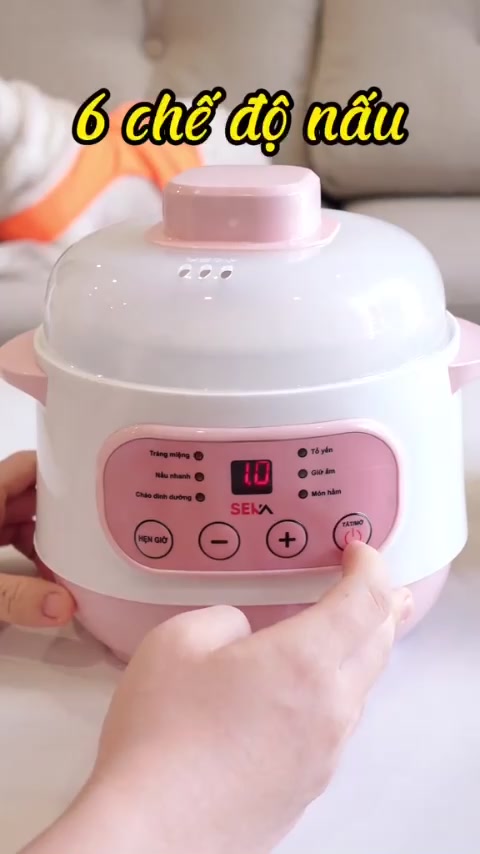 Nồi nấu cháo chậm, nấu yến cách thuỷ seka dung ti?ch 1 li?t chính hãng - Ảnh 2