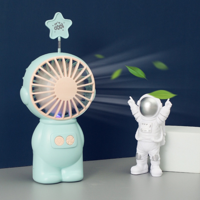 Quạt Cầm Tay Màu Sắc Tuyến Tính Tích Hợp Quạt Cầm Tay Hình Phi Hành Gia Màu Gradient Có Lưới Sạc usb