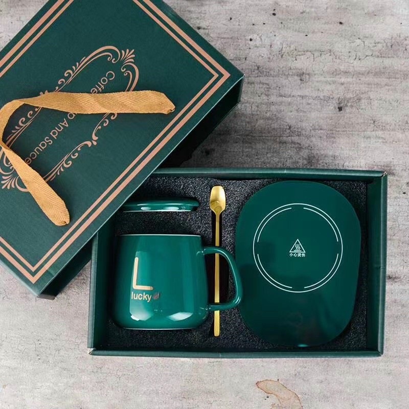 Bộ Hâm Nóng đồ uống đế điện, Bộ ly sứ hâm nóng trà, cafe, hâm sữa + Tặng thìa vàng.ĐTLV - Ảnh 2