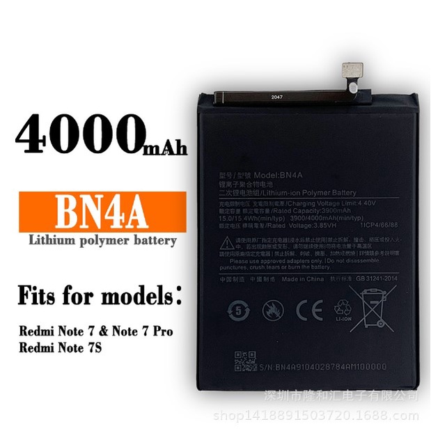 Pin zin Xiaomi Redmi Note 7 / 7 Pro BN4A 4000mAh  Hàng Chính Hãng - Dung lượng gốc  Tặng bộ tháo mở + seal dán