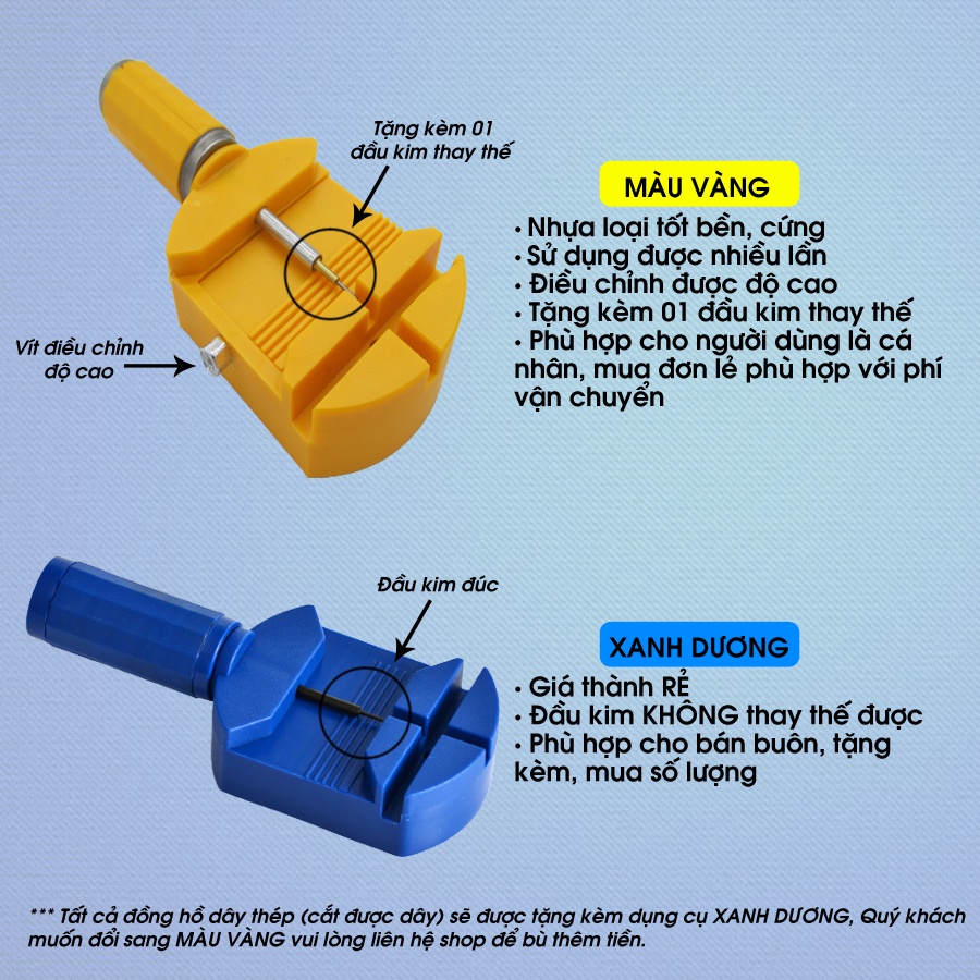 Dụng cụ cắt, tháo mắt dây đồng hồ - Xanh dương