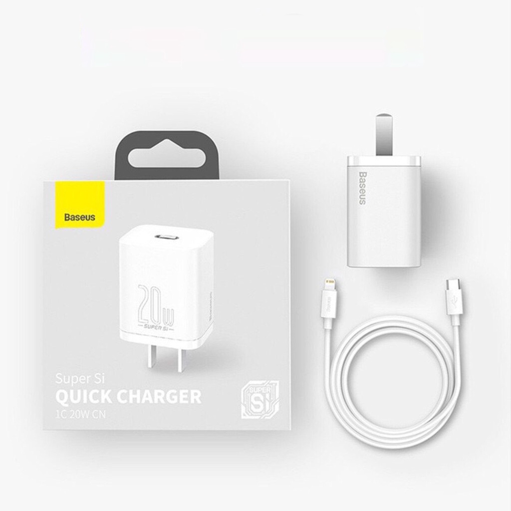 Bộ sạc nhanh ip 20w Baseus - Củ kèm dây type c to ling dùng cho iphone 14 13 12pro 11promax ..