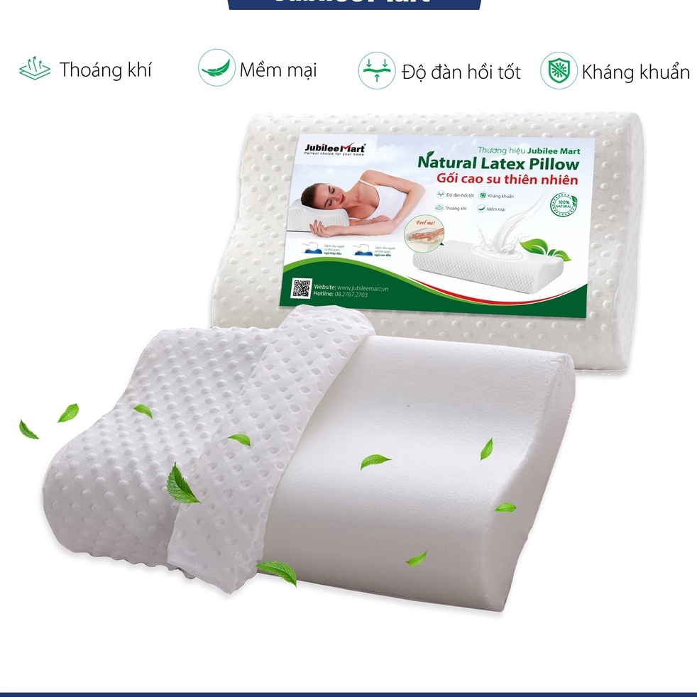 Gối cao su non thiên nhiên người lớn Jubilee Mart, êm ái chăm sóc giấc ngủ