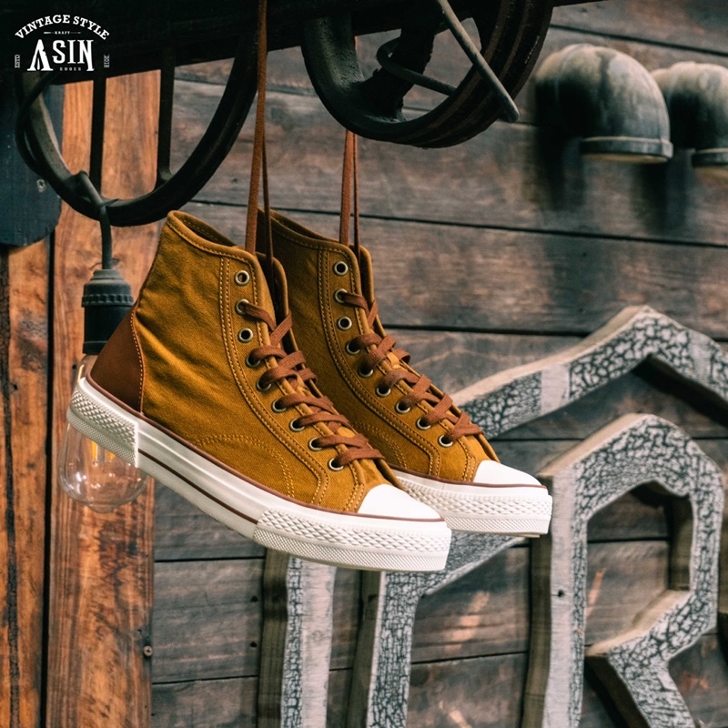 Kraft Shoes- Asin LESIC - Giày vải phối da cao cấp - Đậm Gu Vintage