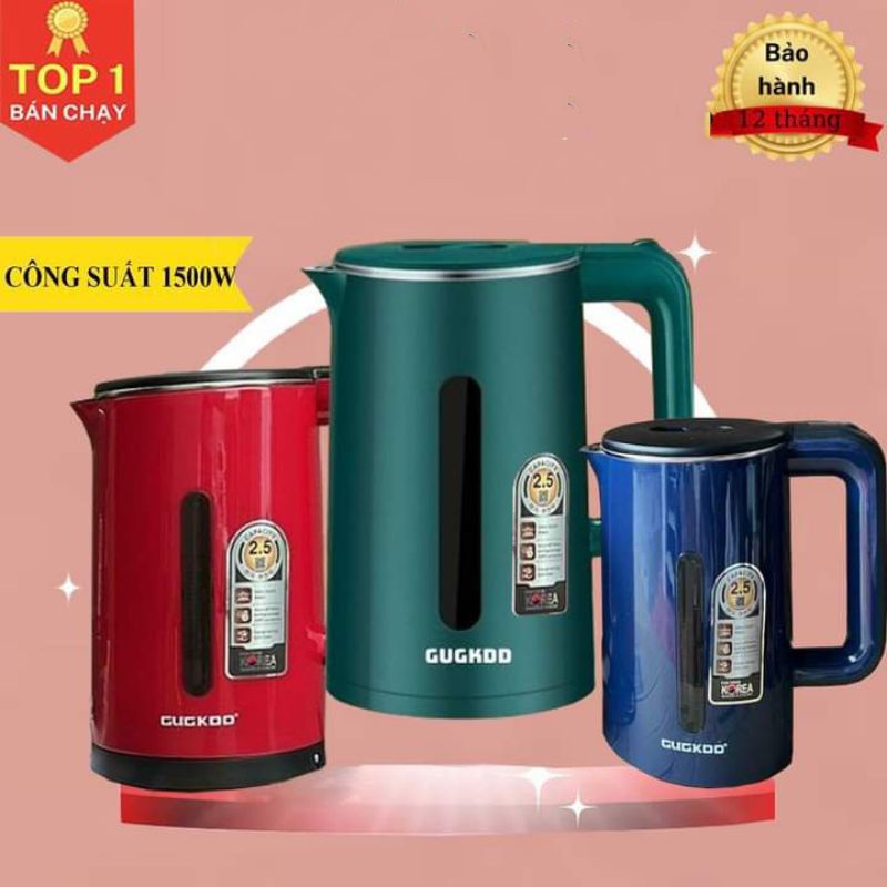 ẤM SIÊU TỐC 2 LỚP COOKU - ẤM ĐUN NƯỚC TỰ NGẮT 1,5L - Ảnh 2