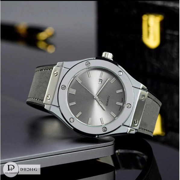 Đồng hồ nam nữ HB size 42mm - 38mm, dây da.
