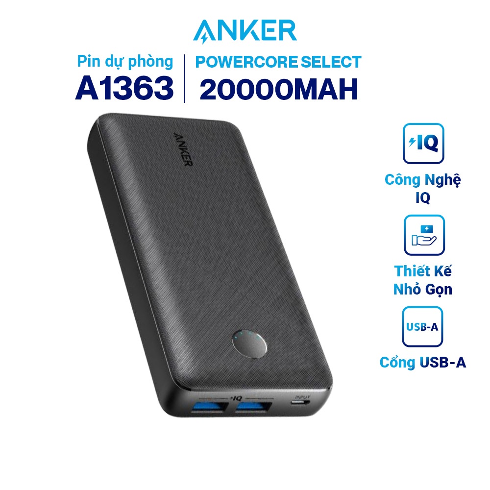 Pin sạc dự phòng ANKER PowerCore Select 20000mAh - A1363 - Newseal - Ảnh 2