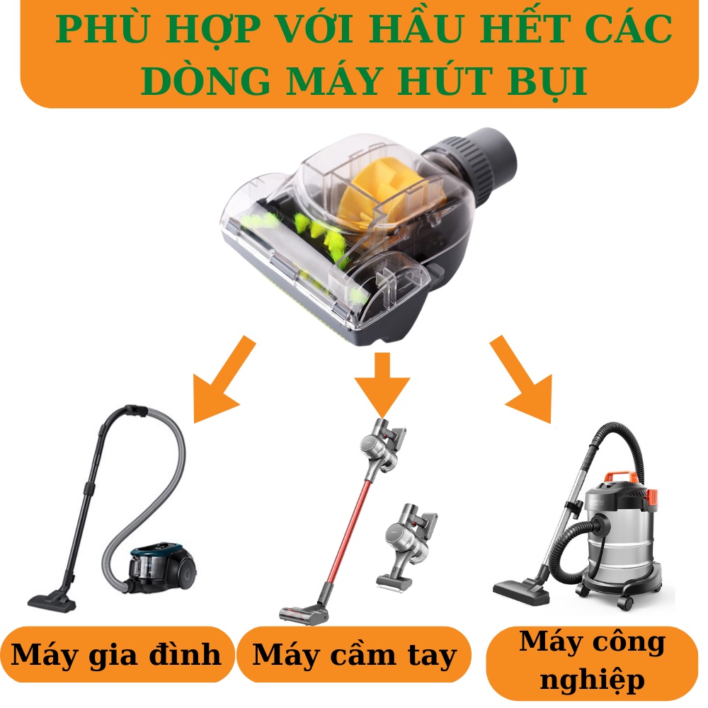 Phụ kiện hút bụi bàn chải vệ sinh giường, chăn gia gối nệm, ghế sofa, đầu máy chuyên dụng dùng hút lông thú
